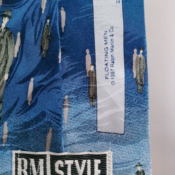 Vintage RL Martin & Co. Necktie - Magritte's "Floating Men" - Picture 3 of 3